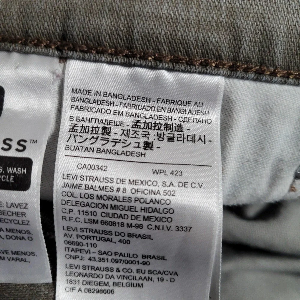 Levis 511 Jeans Mens 36x31 Gray‎ Slim Fit Stretch Denim Straight Leg Casual